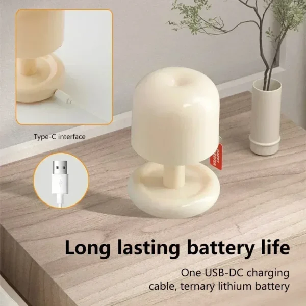 Mini Sunset Night Lamp Desktop Creative USB Rechargeable Ins Mushroom Style Led Night Light for Coffee Bar Home Decor Bedroom - Image 5