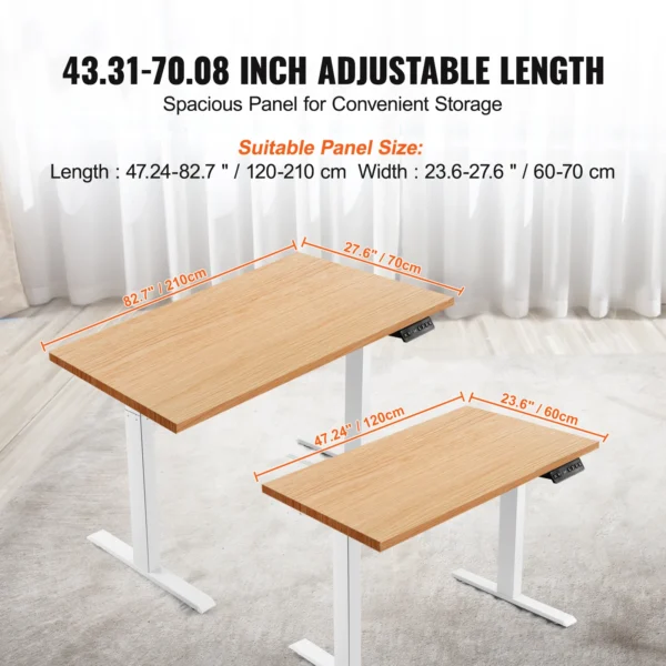 SucceBuy Standing Desk Frame Electric Stand Up Computer Desk Legs Ergonomic DIY Workstation Base for Home and Office - Image 2