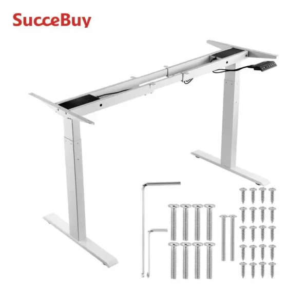SucceBuy Standing Desk Frame Electric Stand Up Computer Desk Legs Ergonomic DIY Workstation Base for Home and Office