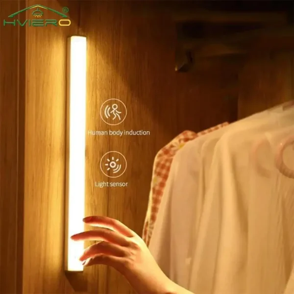 Night Lights Wireless LED Motion Sensor Lamp USB Rechargeable Magnetic For Wardrobe Room Closet Kitchen Aisle Tube Detector Bulb - Image 2