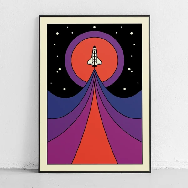 Retro Abstract Space Shuttle Sputnik Minimalist Posters and Prints Canvas Printing Wall Art Picture for Living Room Home Decor - Image 3