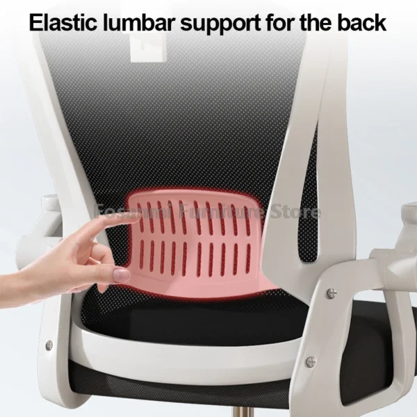 Adjustable Computer Chair With Flip-up Armrests and Lumbar Support Ergonomic Office Chair Comfortable Mesh Desk Rolling Chairs - Image 4