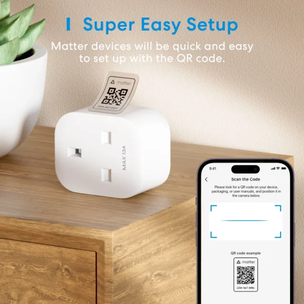 Meross 2 Pack 13A Matter Smart Wi-Fi UK Plug with Energy Monitor Function Work with Apple Homekit Google Home Smartthings Alexa - Image 4