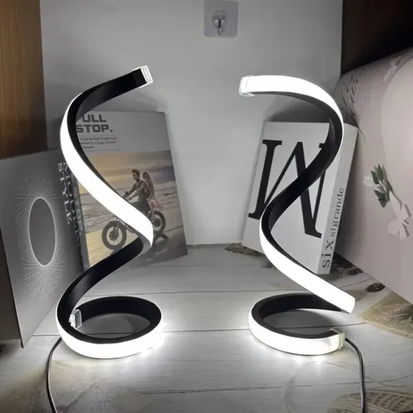 2025 new LED modern bedside lamp deformable spiral table lamp night lamp office living room bedroom decoration night lamp - Image 3