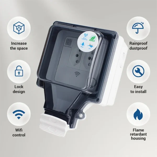Avoir Tuya Wifi Smart Socket IP66 Outdoor Waterproof Power Brazil Outlet Voice Control Timer Switch Work With Google Home Alexa - Image 2