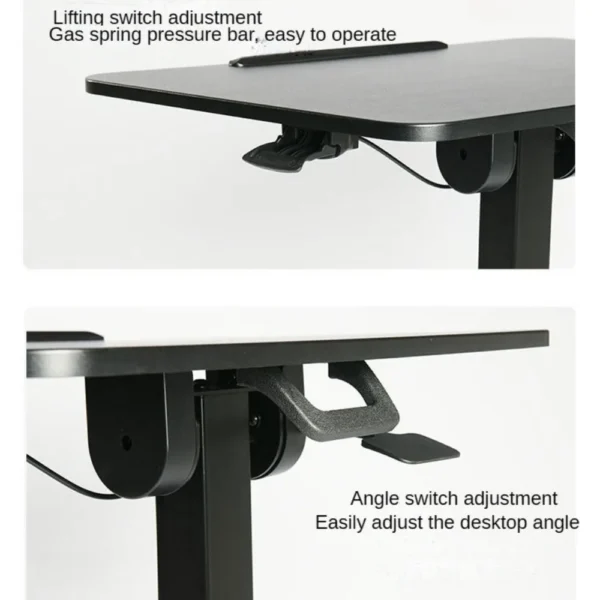 Mobile folding and lifting computer table, standing work table, children's learning table, Rabbi Chanting stand Floor Shtender - Image 6