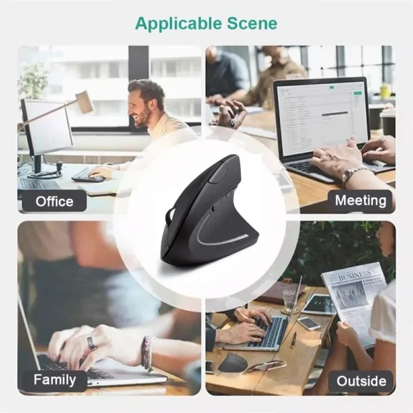 Vertical Mouse Ergonomic 2.4GHz Wireless Optical Mice 3 Adjustable DPI 800/1200/1600 6 Buttons for Laptop PC Computer Desktop - Image 5