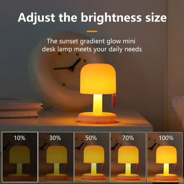 Mini Sunset Night Lamp Desktop Creative USB Rechargeable Ins Mushroom Style Led Night Light for Coffee Bar Home Decor Bedroom - Image 3