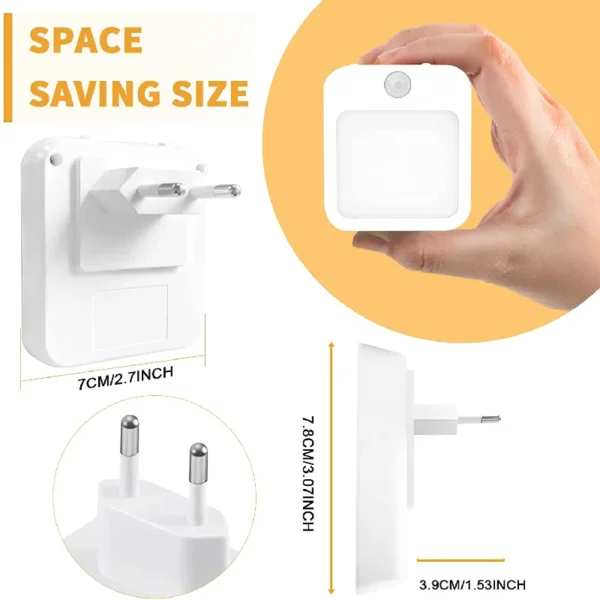 Night Light Motion Sensor With LED Light EU Plug Lamps Children'S Night Light Wireless Night Lamp For Bedside Table Bedroom - Image 3