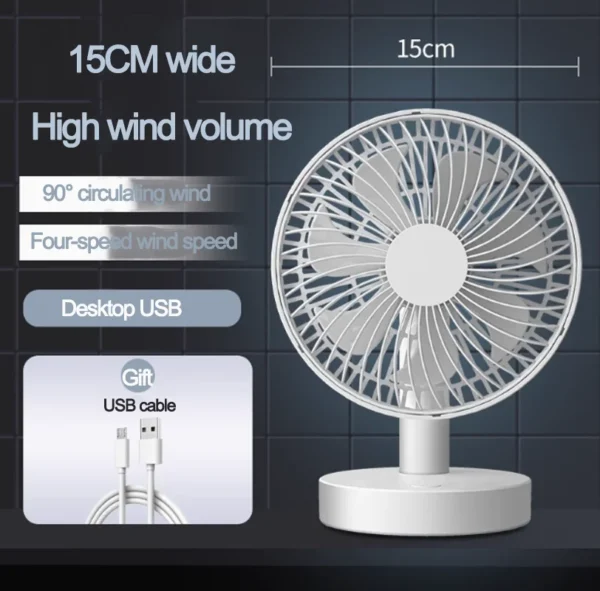 Desktop USB silent fan portable student dormitory fan plug-in home office desktop mini small fan high wind power - Image 4