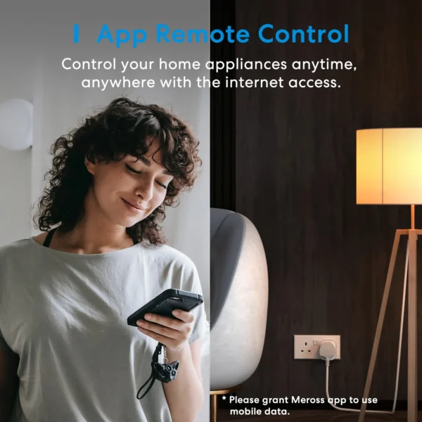 Meross 2 Pack 13A Matter Smart Wi-Fi UK Plug with Energy Monitor Function Work with Apple Homekit Google Home Smartthings Alexa - Image 6