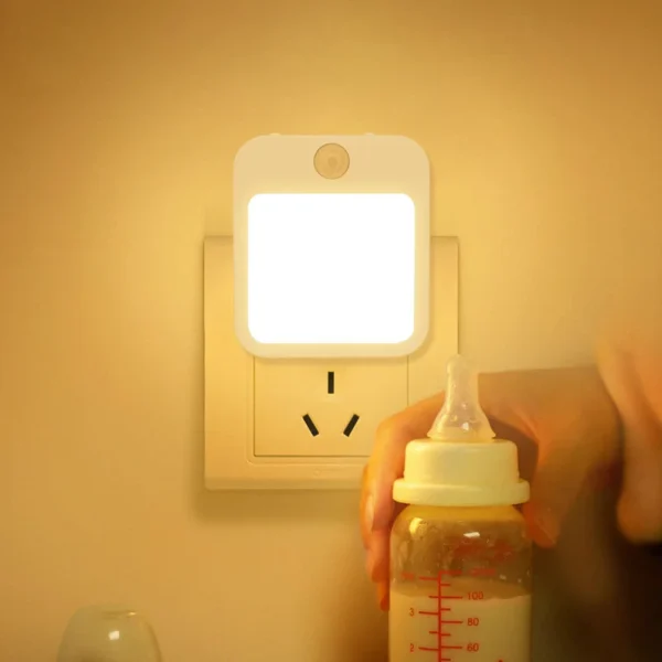 Night Light Motion Sensor With LED Light EU Plug Lamps Children'S Night Light Wireless Night Lamp For Bedside Table Bedroom - Image 2