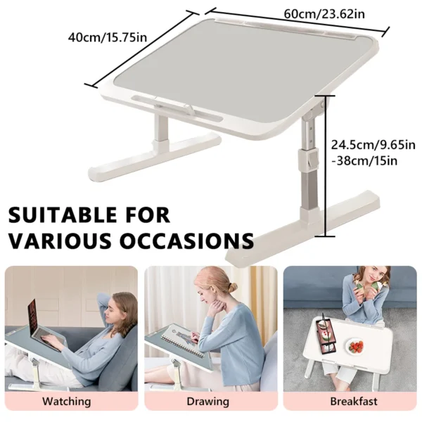 Laptop Desk Foldable Bed Table Adjustable Computer Desk Office Desk Children's Study Desk Bedroom Living Room Desk Adjustable - Image 5