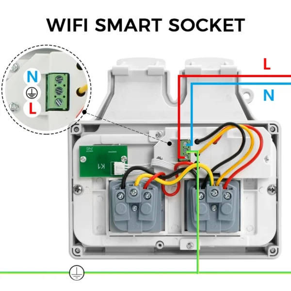 Avoir Tuya Wifi Smart Socket IP66 Outdoor Waterproof Power Brazil Outlet Voice Control Timer Switch Work With Google Home Alexa - Image 6