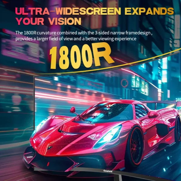 27 inch Curved Gaming Monitor,144Hz/180Hz PC Monitor Full HD 1080P, Frameless 1800R Computer Display with FreeSync DP, HDMI Port - Image 3