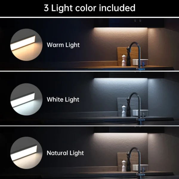 LED Night Light Motion Sensor Wireless USB Cabinet Night Light Wardrobe Lamp For Kitchen Cabinet Bedroom Wardrobe 20/30/40/60CM - Image 3
