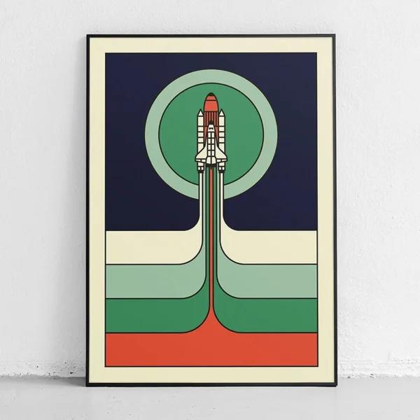 Retro Abstract Space Shuttle Sputnik Minimalist Posters and Prints Canvas Printing Wall Art Picture for Living Room Home Decor - Image 4