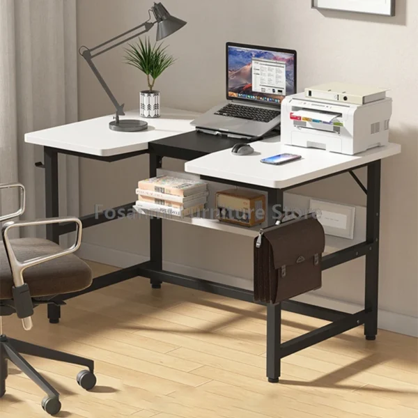 47" Minimalist Computer Table with Storage Durable Office Writing Desk Modern Stylish Study Gaming Work Sturdy PC Desks for Home
