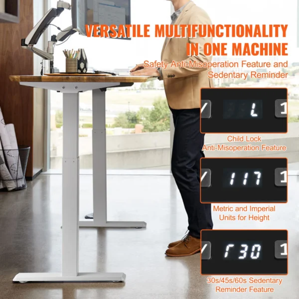 SucceBuy Standing Desk Frame Electric Stand Up Computer Desk Legs Ergonomic DIY Workstation Base for Home and Office - Image 5