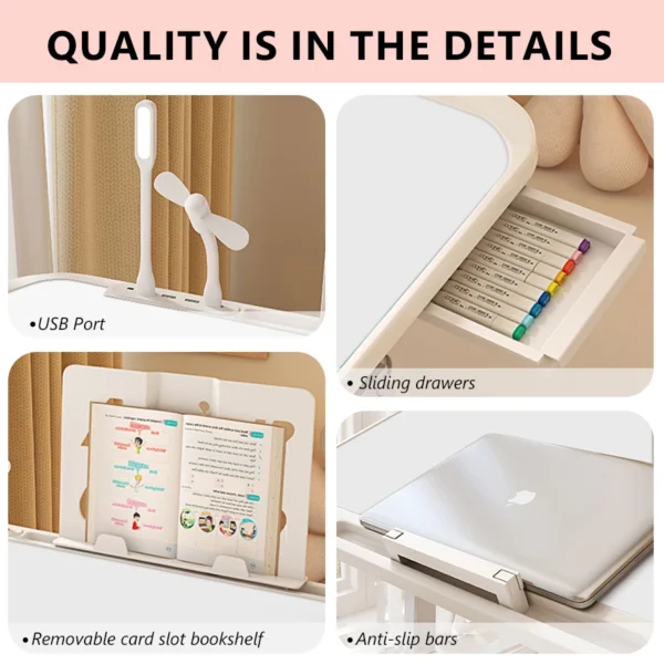 Laptop Desk Foldable Bed Table Adjustable Computer Desk Office Desk Children's Study Desk Bedroom Living Room Desk Adjustable - Image 4