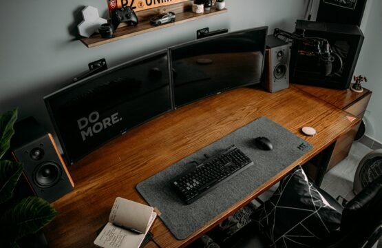 a computer on a desk